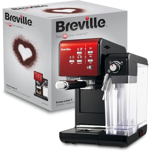 LETNERNY-Machine  Caf Et Expresso Primalatte Ii | Pompe Italienne  19 Bars | Convient Pour Le Caf En Poudre Ou En Dosettes | Mousseur  Lait Automatique Intgr | Noir / Rouge | Vfc109X-01