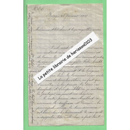 Lettre De Soeur Marie meline De Bourg En Bresse (Ain) 1905  Ses Amies. Evocation mile Combes. Lieux : Nantua, Saint Rambert En Bugey. Intressant Tmoignage Sur La Dchristianisation