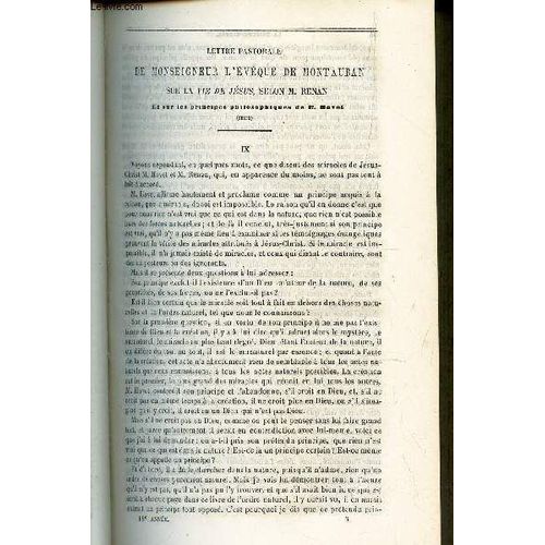 Lettre Pastorale De Monseigneur L'eveque De Montauban Sur La Vie De Jesus Christ, Selon M. Renan (Suite) : Ix  Xii / Sermon Sur La Necessit D'un Jugement Dernier.   de COLLECTIF / ABB BESOUIN