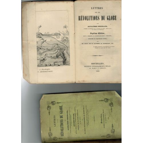 Lettres Sur Les Rvolutions Du Globe   de Alexandre Bertrand  Format Broch 