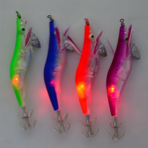 Leurre De Pche De Nuit Avec Clignotant De Lumire Flash Led,Appt Jig Mn Lumineux Avec Couleur Alatoire Pour Crevette Et Calmar Livraison, 1 Pice De 10 Cm,