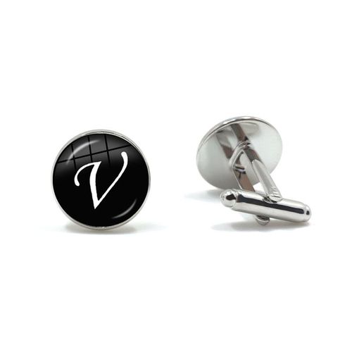 Lvent De Manchette Alphabet Simple Pour Hommes, A-Z De Mode Masculine, Bouton De Manchette De Lettre De Document Argent Pour Chemise De Gentleman Masculin, Boutons De Manchette De Mariage, Cadeaux