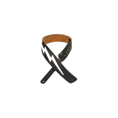 Levy's Dm2-Blk - Sangle 6,4 Cm, Cuir Avec Coutures, Motif clair, Dos En Daim - Black