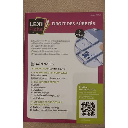 Lexi Fiche - Droit Des Srets   
