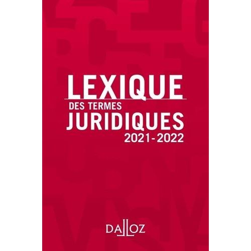 Lexique Des Termes Juridiques    Format Grand Format 