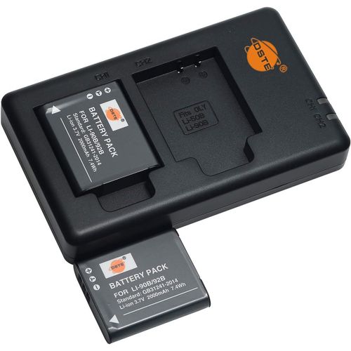 Li-90B Li-92B Lot De 2 Batteries De Rechange Rechargeables Et Double Chargeur Compatibles Avec Ricoh Db-110, Olympus Stylus Tg-1, Tg-2, Tg-3, Tg-4, Sh-1, Sh-2, Sh-3, Sh-50, Sh-60, Xz-2, Sp-1[L2023]