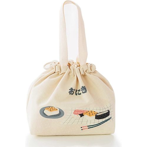 Liangnv Mini Lunch Tote Pouch Rutilisable Petit Sac  Lunch Mignon Avec Cordon De Serrage Convient Aux Filles Femmes Sacs  Lunch De Style Japonais Blanc