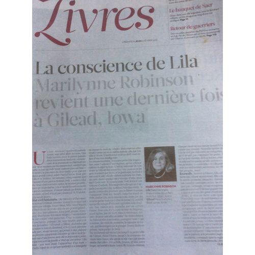 Libration Supplment Livres 8 Pages Du 05/02/15 : M. Robinson / Remo Bodei / Phil Klay / Saer