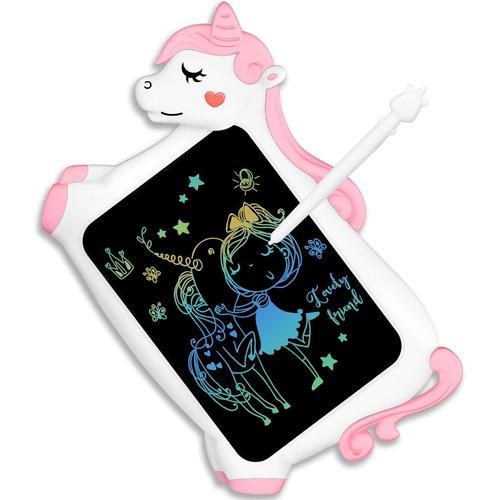 Licorne Jouet Enfant Fille Cadeau - Tablette Dessin Enfant Jeux Educatif Cadeau Fille 2 3 4 5 6 7 8 Ans Anniversaire Tablette D'criture Lcd, 10 Inch Tablette Educative Enfant Ardoise Magique Tableau