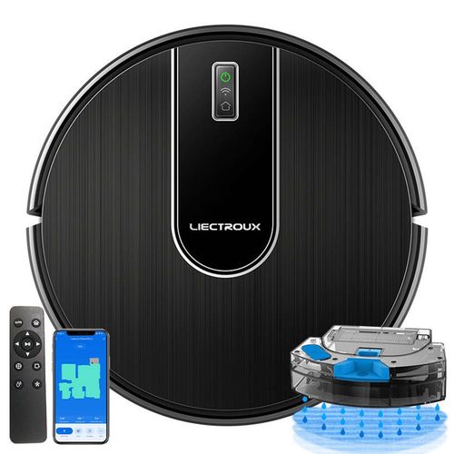 Liectroux N7S-U Robot aspirateur et balai humide combin, cartographie intelligente, application WiFi, aspiration 6000 Pa