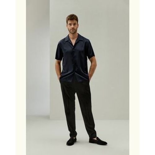 Lilysilk Chemise En Soie Un Indispensable Pour L'homme Qui Valorise  La Fois Style Et Praticit Soie De Mrier Anti-Allergies Bleu Minuit L