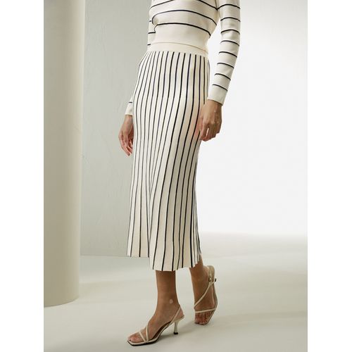 Lilysilk Jupe Soie Rayures Forme Ajuste 100% Soie File Lavable En Machine Pices Incontournables Pour De Multiples Occasions M
