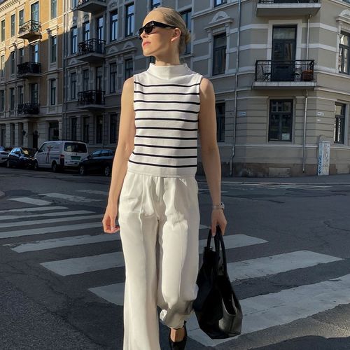 Lilysilk Pull  Bande De Soie File Recadre Mocknek Sans Manches Doux Pour La Peau Et Respirant