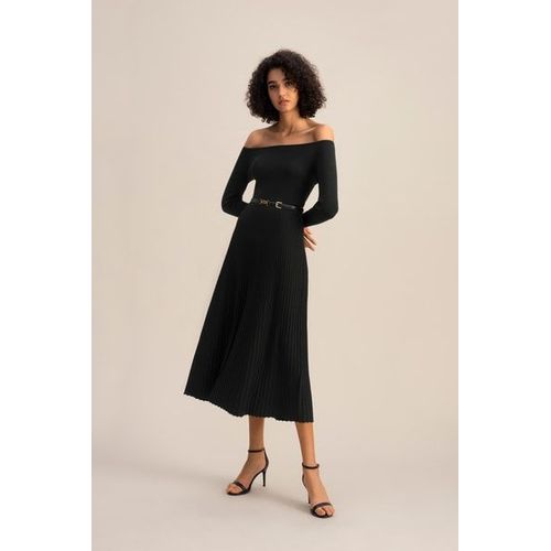 Lilysilk Robes Soie Noir Silhouette paules Dnudes, Ctes Verticales Maille De Soie File Une Touche D'lgance Dans Votre Vie Xl