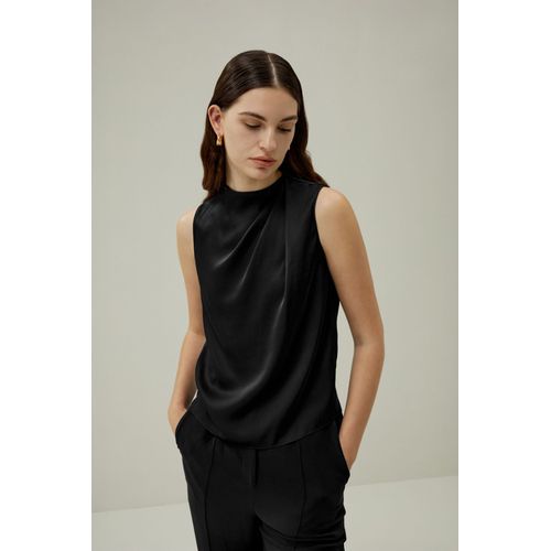 Lilysilk Top Soie Femme lgance Sans Effort Soie Charmeuse Facile  Assortir S'accorde Avec N'importe Quelle Tenue Noir M