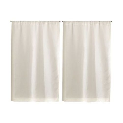 Linder - Paire Rideaux Etamine Vitrage Blanc 55 X 160 Cm  - Blanc
