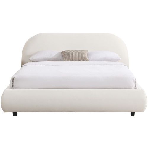 Lit 180x200 Cm Avec Tte De Lit En Velours Beige