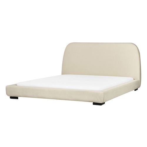 Lit  Eau 160 X 200 Cm En Tissu Beige Roisel