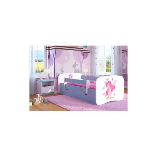 Lit Babydreams 2 Bleu Fe Et Papillons Tiroir Et Matelas Inclus 160/80