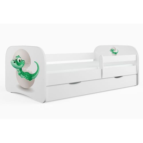 Lit Babydreams Blanc, Petit Dino Avec Un Tiroir Sans Matelas 160/80