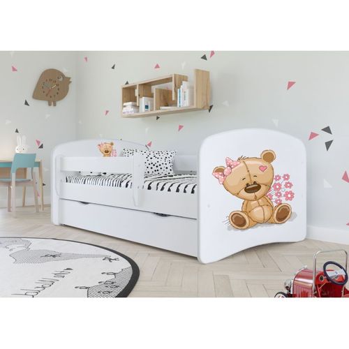 Lit Babydreams Nounours Blanc Fleurs Sans Tiroir Sans Matelas 180/80