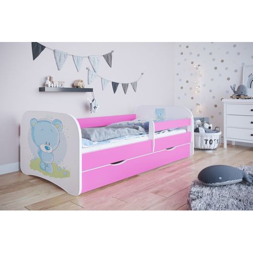 Lit Babydreams Nounours Bleu Rose Avec Un Tiroir Sans Matelas 140/70