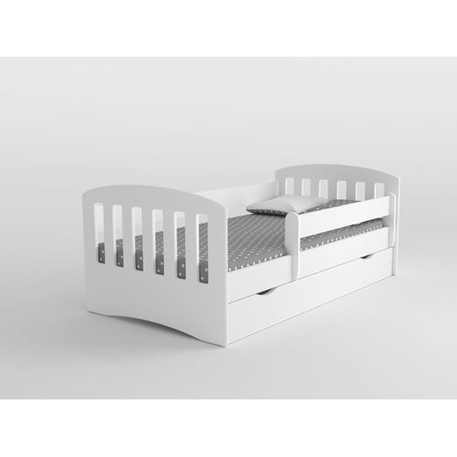 Lit Classique 1 Blanc Sans Tiroir, Sans Matelas 140/80