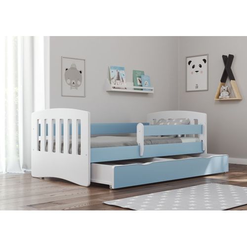 Lit Classique 1 Bleu Avec Un Tiroir Sans Matelas 140/80