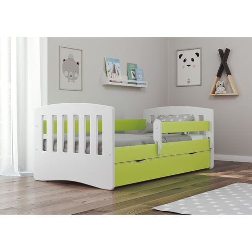 Lit Classique 1 Vert Avec Un Tiroir Sans Matelas 180/80
