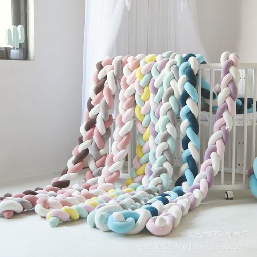 Lit De Bb Pare-Chocs Anti-Collision Nouveau-N, Tour De Lit Pour Bb, NUd Tress, Oreiller Pare-Chocs, Dcor De Chambre, Long Coussin Apaisant