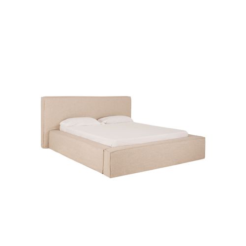 Lit Dhoussable En Lin Beige Pour Matelas 90x200cm