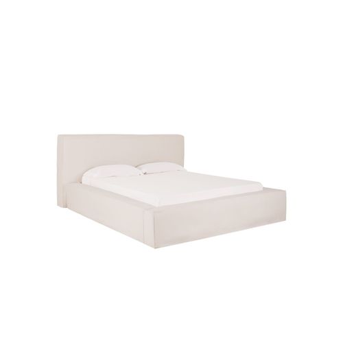 Lit Dhoussable En Lin Blanc Pour Matelas 90x200cm