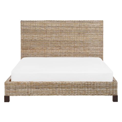 Lit Double En Rotin 140 X 200 Cm Naturel Salbris