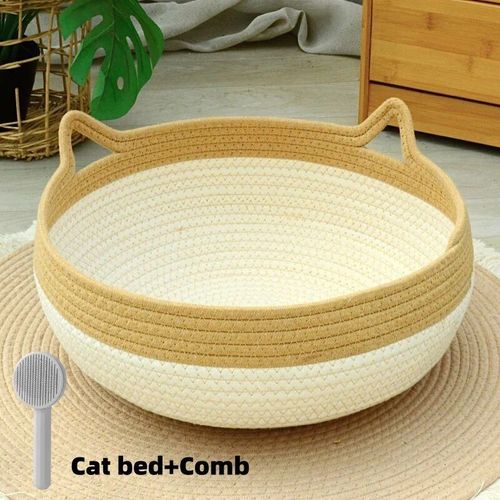 Lit En Polymres Pour Animaux De Compagnie,Canap Pour Chien,Tissage  La Main,Quatre Saisons,Paniers De Nid Confortables,Coussin Impermable,Maison De Couchage - Type B-Basic Style-S
