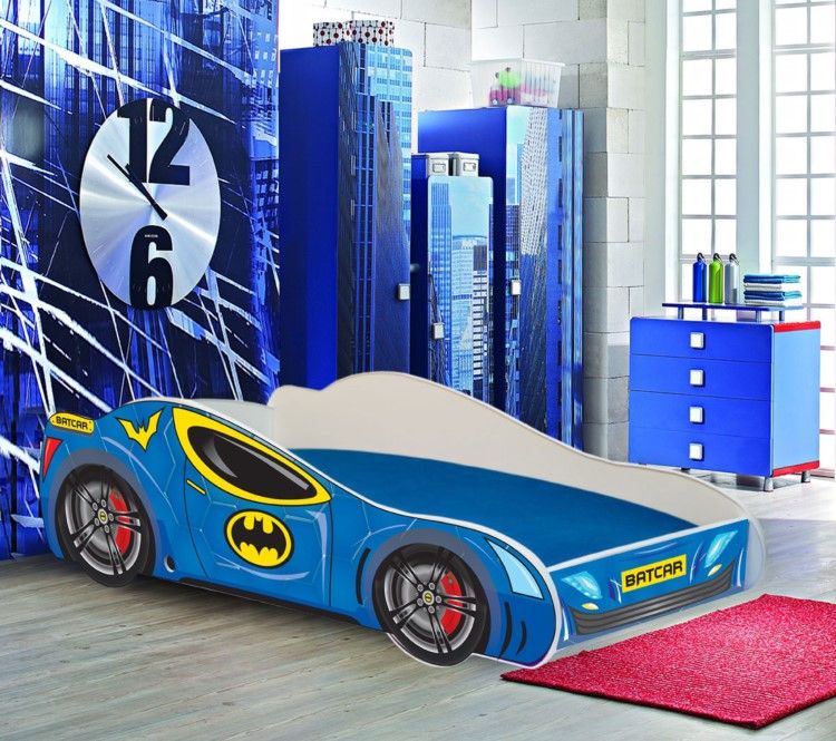 Lit Enfant Modele Batcar Taille 140x70 Avec Sommier Rakuten