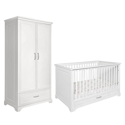 Lit volutif 70x140 Armoire 2 Portes Blanc