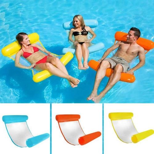 Lit Flottant Gonflable Portable Hamac D'eau Flottant Pliable Piscine Flotteur De Plage Jeux D?Eau Jouet Natation -Orange Wff6159