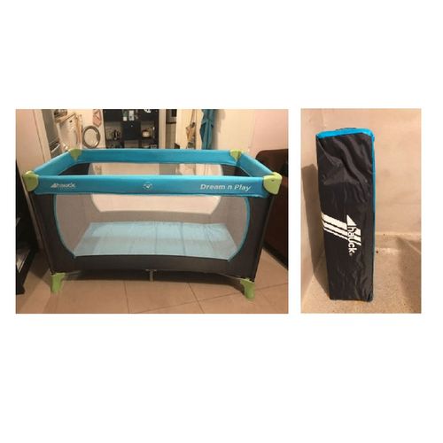 Lit Pliant Bebe Voyage Dream N Play Literie Hauck 0/ 4 An Parapluie Bagage Couchage Mobile Berceau Appoint Toile Metal Bleu Transport Repos Vacance Weekend Soire Lger Pliabl Facile Tres Pratic Grand
