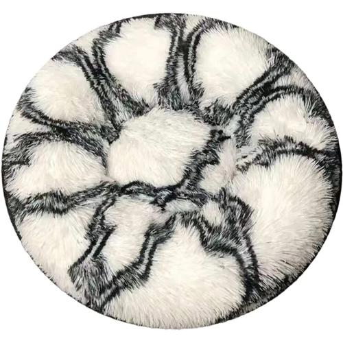 Lit Pour Chat Donut, Animal De Compagnie Coussin Rond Apaisant En Peluche, Chenil Canap Moelleux Clin Chaud, Tapis De Panier De Couchage Confortable, Noir Et Blanc (Noir Et Blanc)