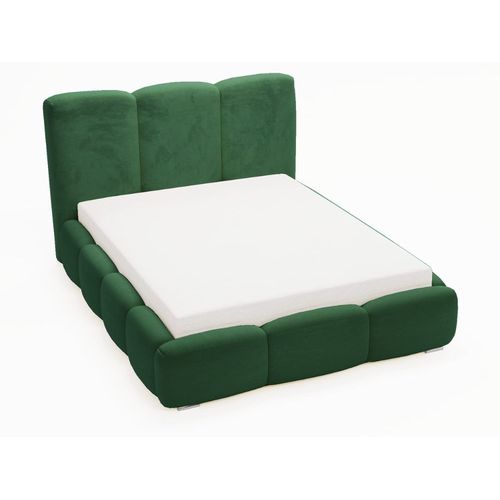 Lit Rembourr Avec Rangement Velours Vert 160x200