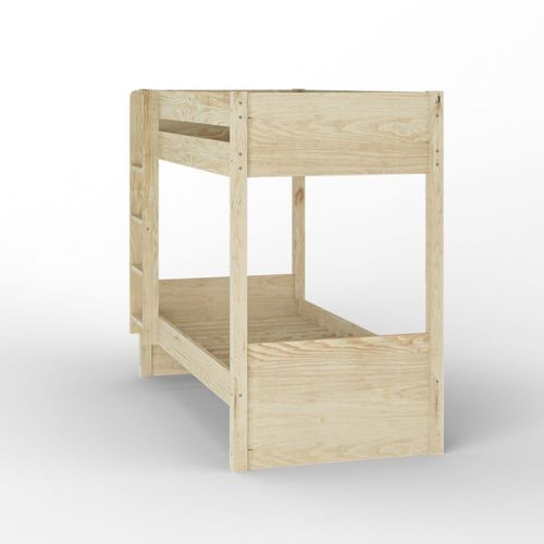 Lit Superpos Avec Matelas Bois Massif 90x190 Cm