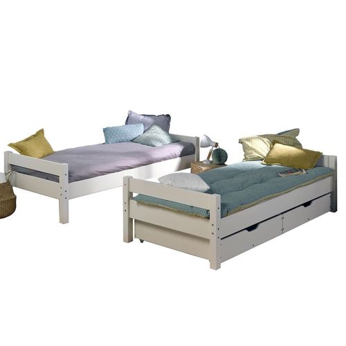 Lit Superpos Bois Massif Blanc 80x190 Cm