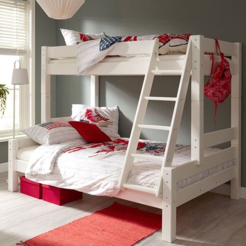 Lit Superpos Et Matelas En Pin Blanc 90-140x200