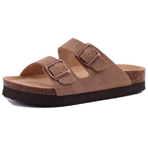 Litfun-Sandales Plates En Cuir Pour Femmes,Pantoufles En Lige,Pantoufles De Maison,Pantoufles De Plage Classiques Unisexes,Support D'arc,Mode D't,2024