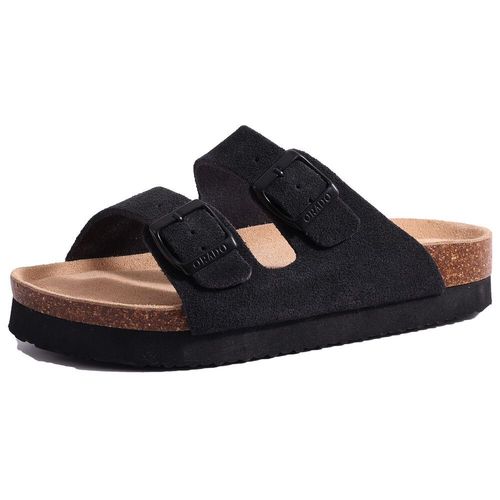 Litfun-Sandales Plates En Cuir Pour Femmes,Pantoufles En Lige,Pantoufles De Maison,Pantoufles De Plage Classiques Unisexes,Support D'arc,Mode D't,2024