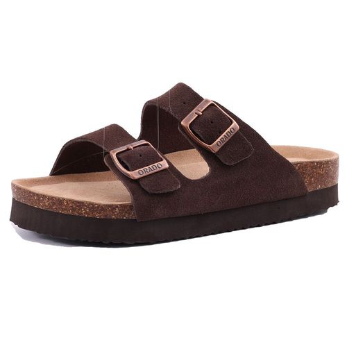 Litfun-Sandales Plates En Cuir Pour Femmes,Pantoufles En Lige,Pantoufles De Maison,Pantoufles De Plage Classiques Unisexes,Support D'arc,Mode D't,2024