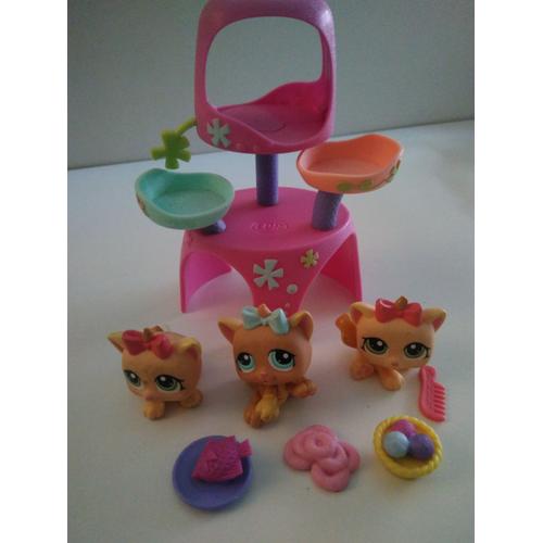 Littlest Petshop- Poupe_ L Arbre A Chats- 3 Petshops Chatons Differents-