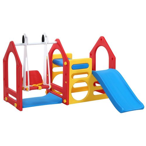 Littletom Portique Pour Petits Enfants 1-4 Ans Incl Balanoire Toboggan Parois D'escalade Maison De