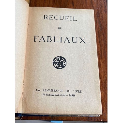 Livre Ancien Recueil De Fabliaux dition La Renaissance Du Livre    