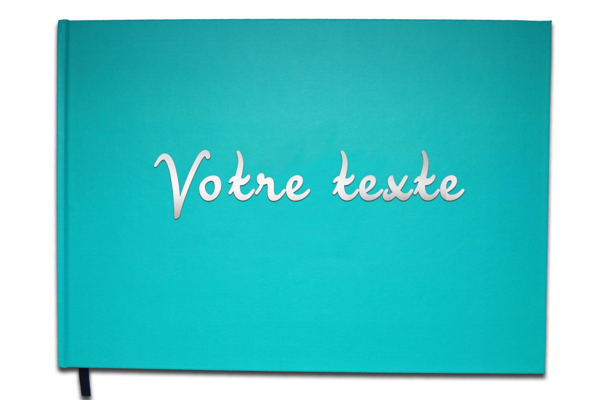 Livre D Or Texte Personnalise 1 Ligne Anniversaire Souvenir Cadeau Lettres Chromees Ou Dorees 100 Pages Couleur Bleu Calanque Rakuten